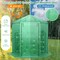 Garden Walk-In Hexagonal Greenhouse PE Cover Metal Frame Roll-Up Door Green